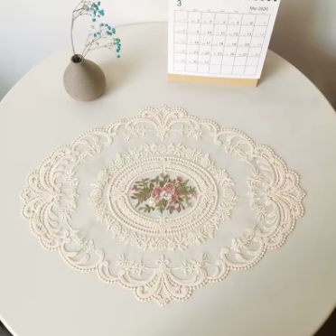 Embroidered Placemat Food Fruit Plate 4/6/8 set